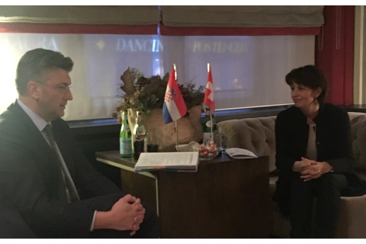 Predsjednik Vlade Republike Hrvatske Andrej Plenković sastao se s Doris Leuthard, predsjednicom i ministricom zaštite okoliša Švicarske Konfederacije